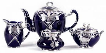 Kl. Jugendstil Teeservice Porzellan/Silber, Lenox (Ceramic Art Co.), u.a., U.S.A., um 1906