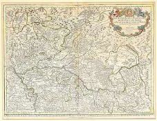 Hessen - Karte Frankreich, frühes 18.Jh. Les Archevesches et Eslectorats de Mayence et de