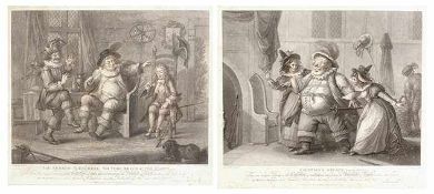 4 Bll. Shakepeare England, um 1792 Kupferstiche nach Henry William Bunbury (1750-1811), verlegt