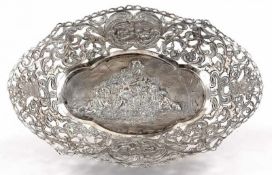 Kl. Durchbruchschale 800er Silber, Deutschland, um 1900 4-passige Form. Im Spiegel