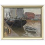 Eisenblätter, Wilhelm (Duisburg 1866 - 1934 Königsberg) Gemälde "Im Königsberger Hafen", Öl auf