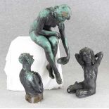 Casal, Valentino (Venedig 1867 - 1951 Berlin) Brunnenensemble, Bronze gegossen, sitzende, nackte
