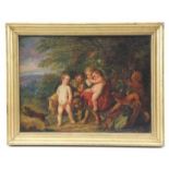 Niederländischer Maler des 17. Jhd. Gemälde, Öl auf Leinwand, "Bacchantenzug", unsigniert, 27,5 x 37