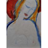 Kmara, Anatoly (*1956), "Jungfrau", Aquarell, 100,0 x 72,0 cm, verso signiert
