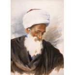 Sochor, Rudolf (1868 Prag - 1924 Wien), "Araber mit weißem Bart und Turban", Gouache, 58,0 x 42,0