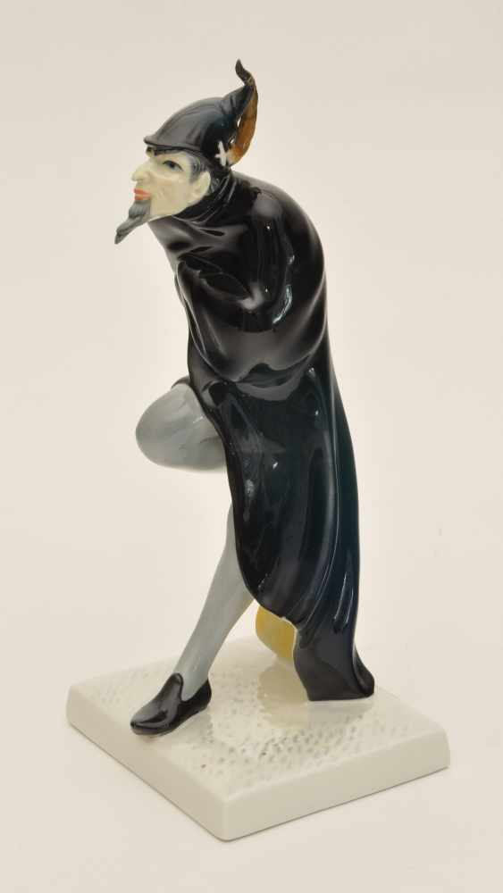 Porzellanfigur, "Mephisto", gemarkt Ens (Thüringen), Höhe 25,0 cm, Spitze der Hutfeder geklebt - Image 2 of 2