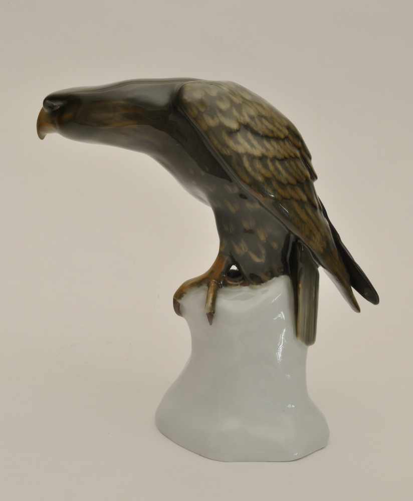 Porzellanfigur, "Adler", Thüringen, um 1920, im Boden gemarkt, Höhe 22,0 cm, kleiner Chip