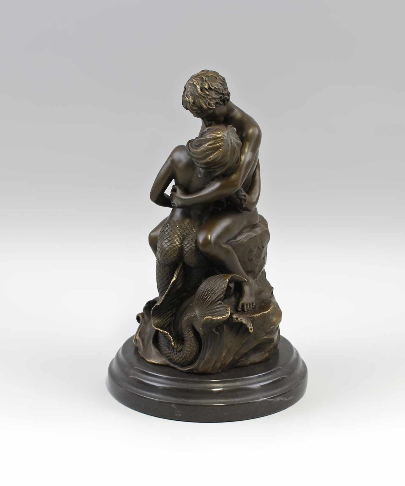 Aldo Vitaleh, Bronze Küssende Mann und Meerjungfrau. Bronze, brüniert, sign. "Aldo Vitaleh", - Bild 4 aus 4