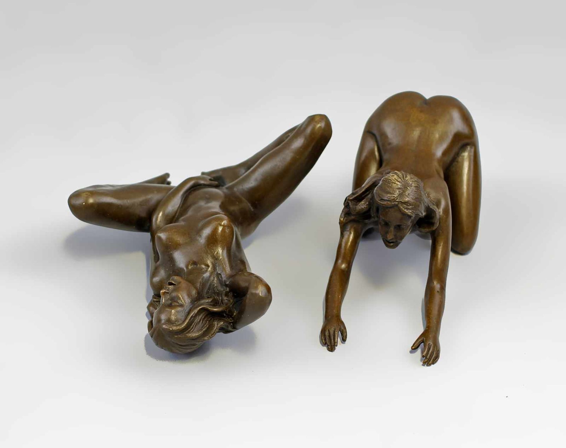 Patoue, Paar Frauen Bronze, brüniert, neuzeitliche Fertigung,, signiert "J. Patoue", pornographische - Bild 2 aus 5