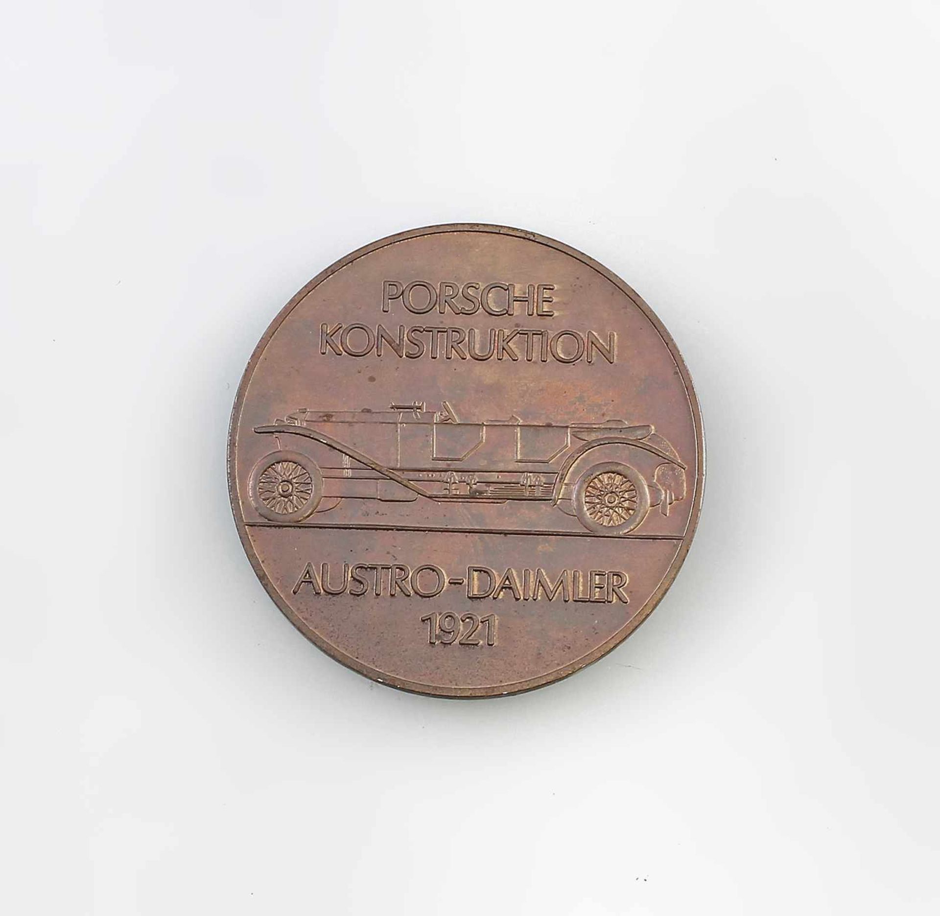 Medaille "Porsche Austro-Daimler 1921" v. 1973 Vs bez. "Porsche Konstruktion Austro-Daimler 1921", - Bild 2 aus 2