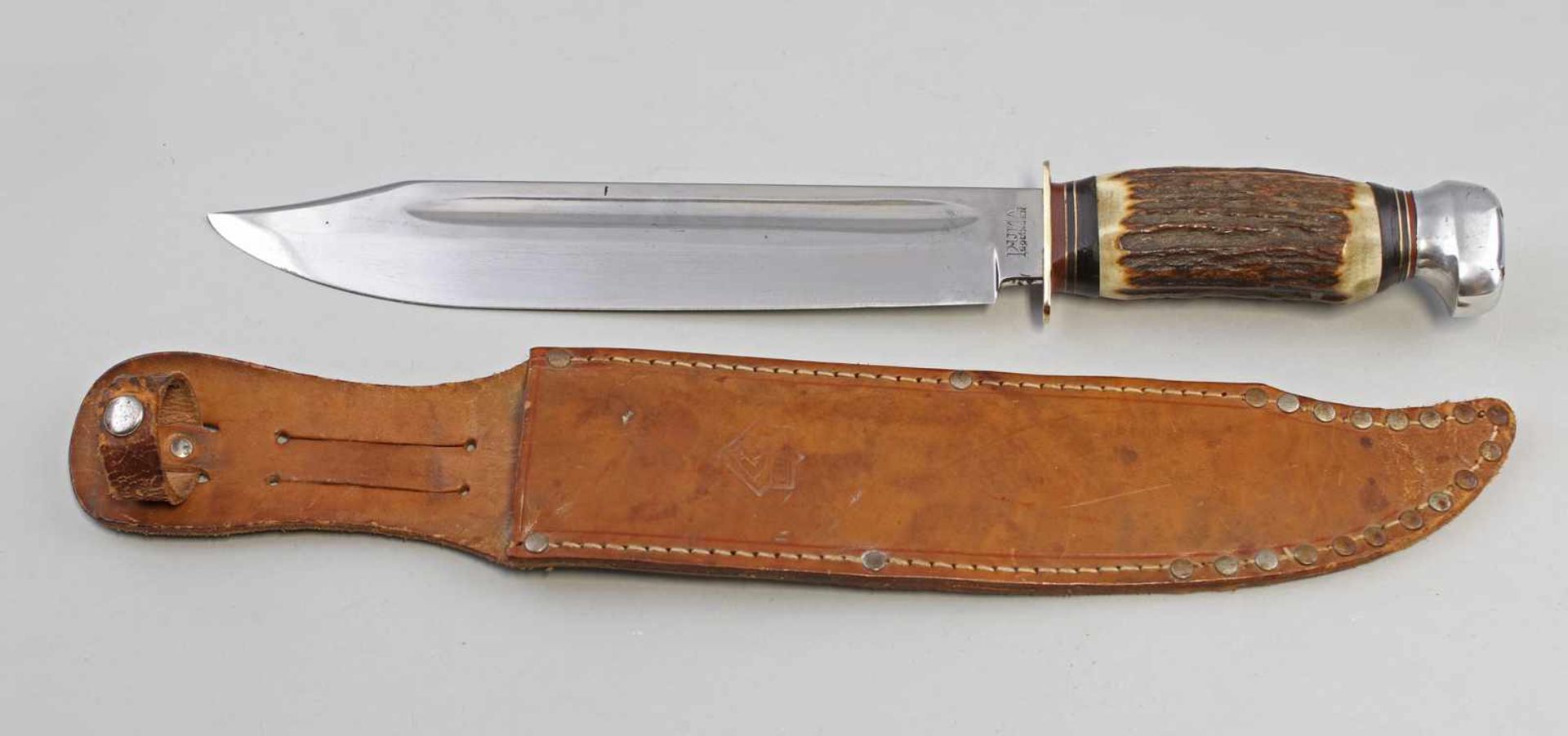 Bowie-Messer Puma Hersteller Puma Solingen, wuchtige, einschneidige Stahlklinge, bez. "No 6320 / 10"
