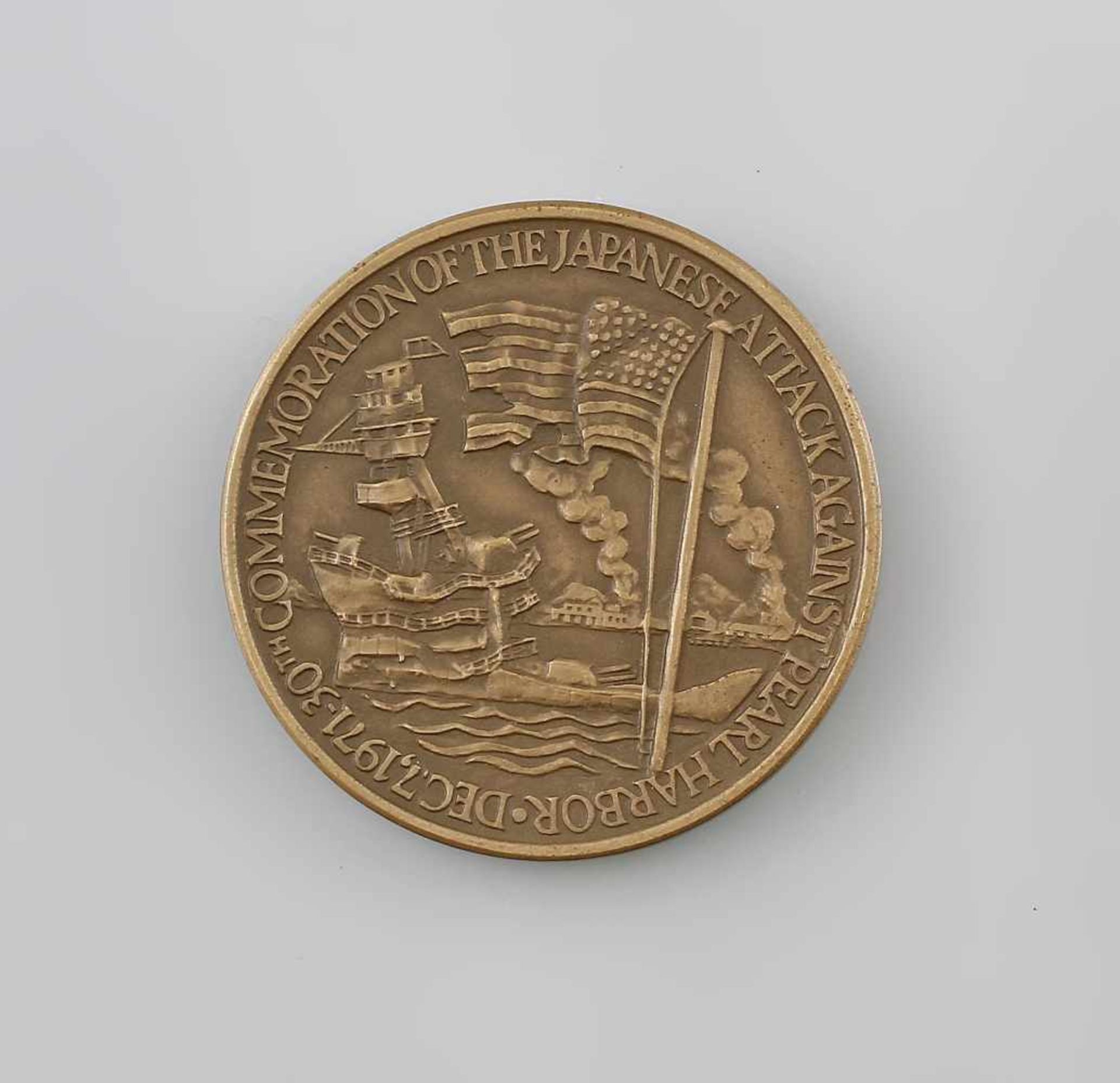 Medaille 30. Jahrestag Pearl Harbor 1971 Roosevelt Vs President Franklin D. Roosevelt, Rs Pearl - Image 2 of 2