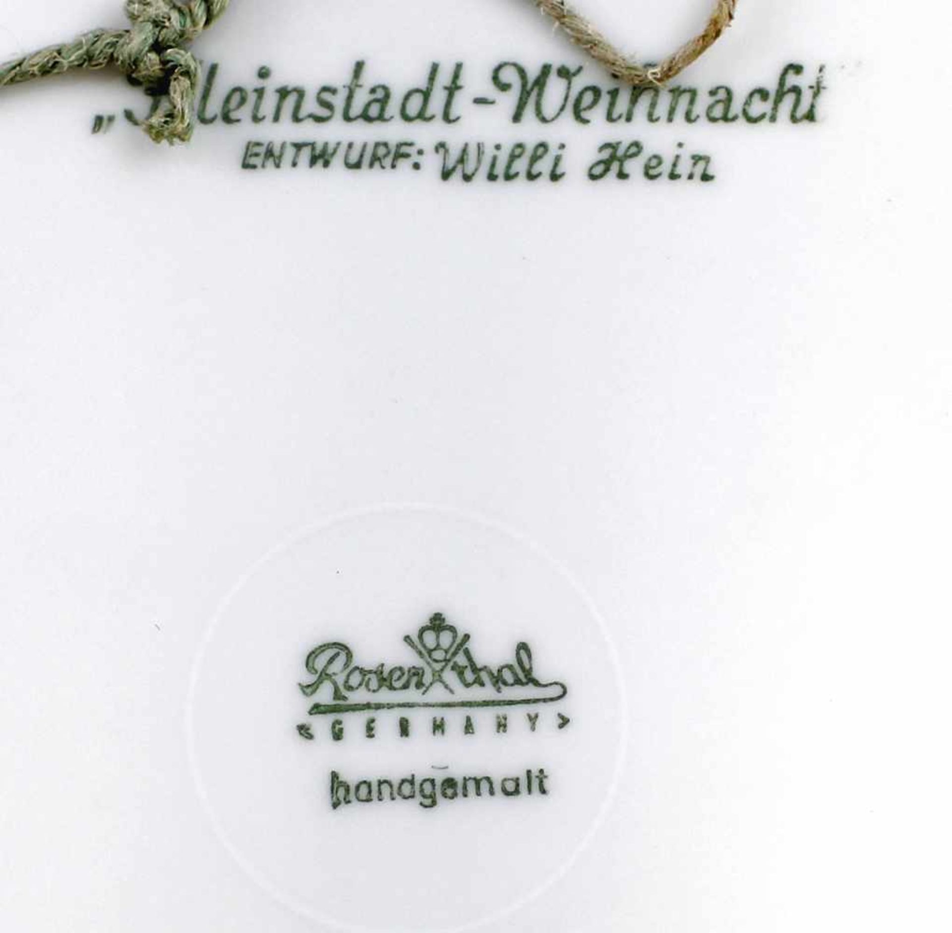 Hein, W., Weihnachtsteller Rosenthal. gemarkt Rosenthal, Kunstabteilung Selb, Motiv-Entw.: Willi - Bild 2 aus 2