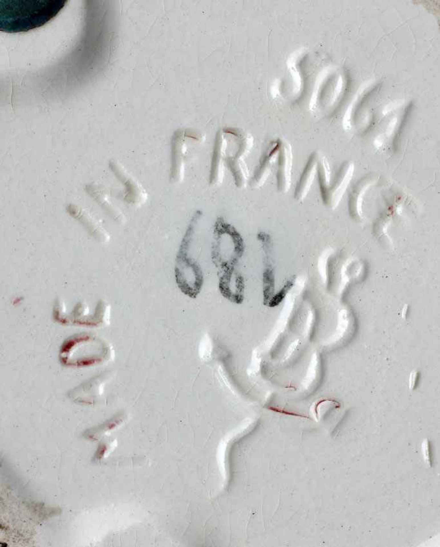 Jugendstil-Vase Frankreich : Reliefmarke und Nr. 5061, Prägemarke "Made in France", Pinselnummer - Bild 2 aus 2