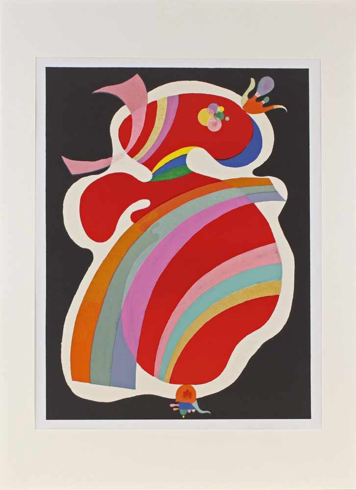 Kandinsky, La Forme rouge farblithographische Reproduktion nach einem Ölgemälde von 1938, zuerst