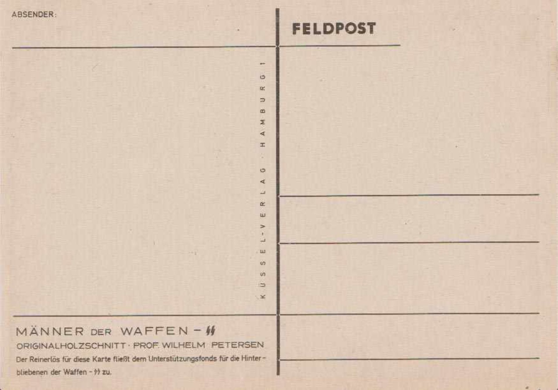 AK Männer der Waffen-SS Petersen Feldpost Repro. Feldpost, Küssel-Verlag Hamburg 1, Männer der - Bild 2 aus 2