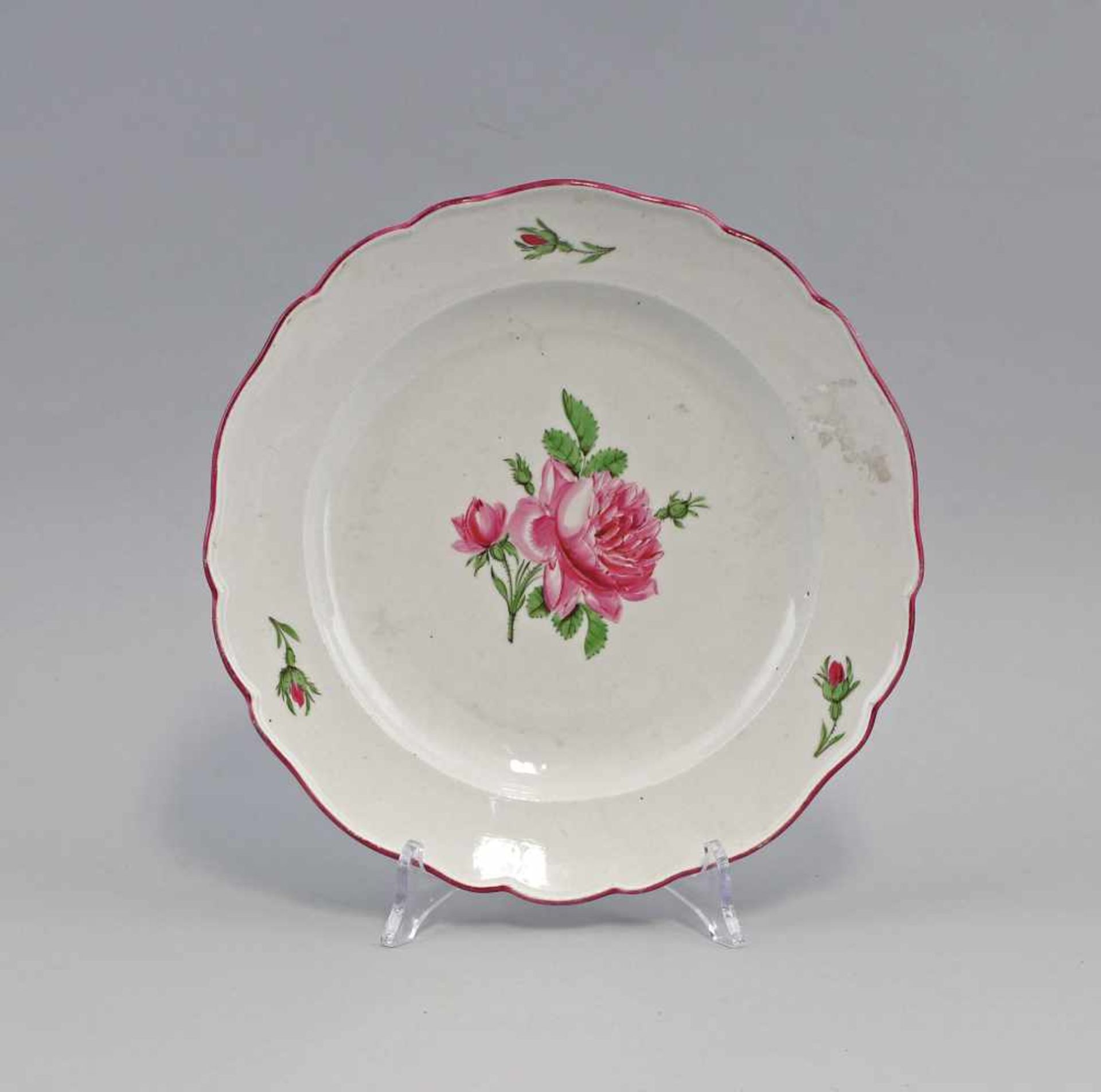 Teller Meissen Marcolini unterglasurblaue Schwertermarke Meissen, 1774-1814, keine Durchschliffe,