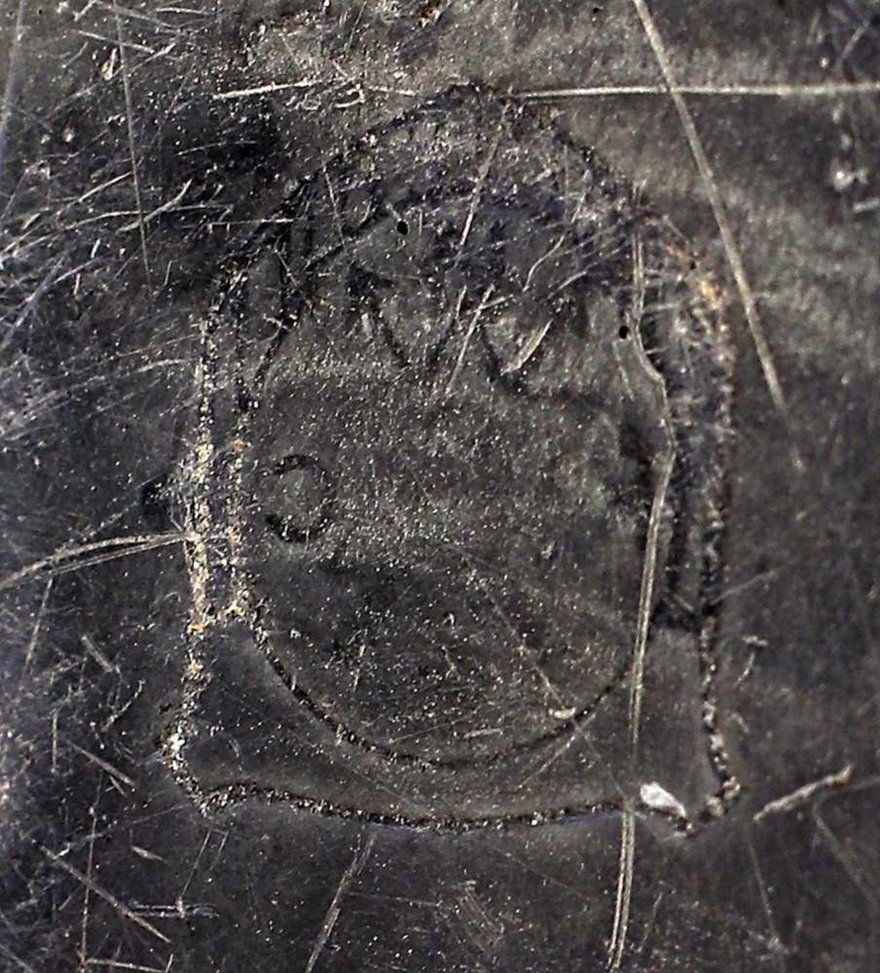 Affen-Schale steinartiges Material, tiefe Mulde mit Glaseinsatz, 18 x 14 x 7 cm, Alters- und - Bild 3 aus 3