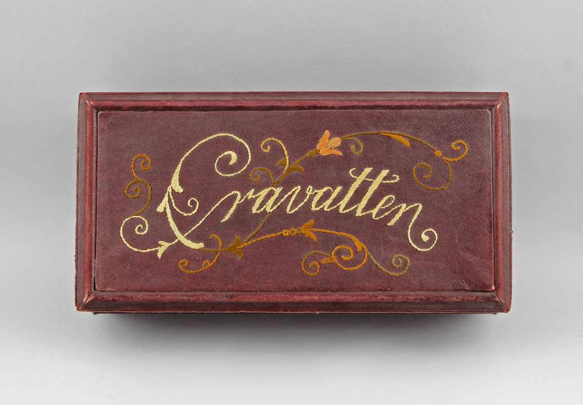 Jugendstilschatulle Krawatten. um 1900/20, rechteckige Schatulle, geklebter profilierter