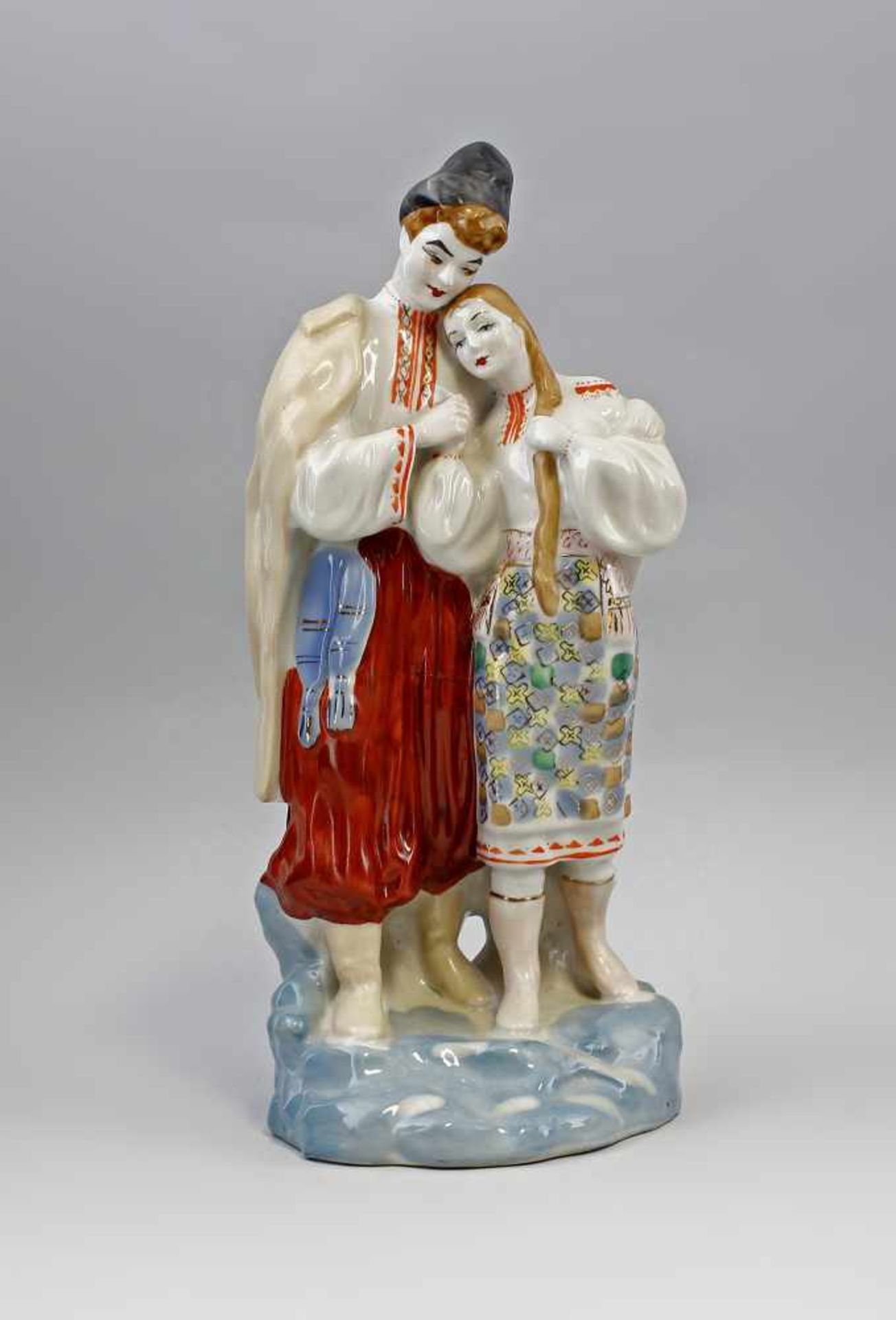 Figuren-Paar Ukraine: gemarkt Polonnoe, Ukraine, 1973-1996, vollplastische Ausformung eines