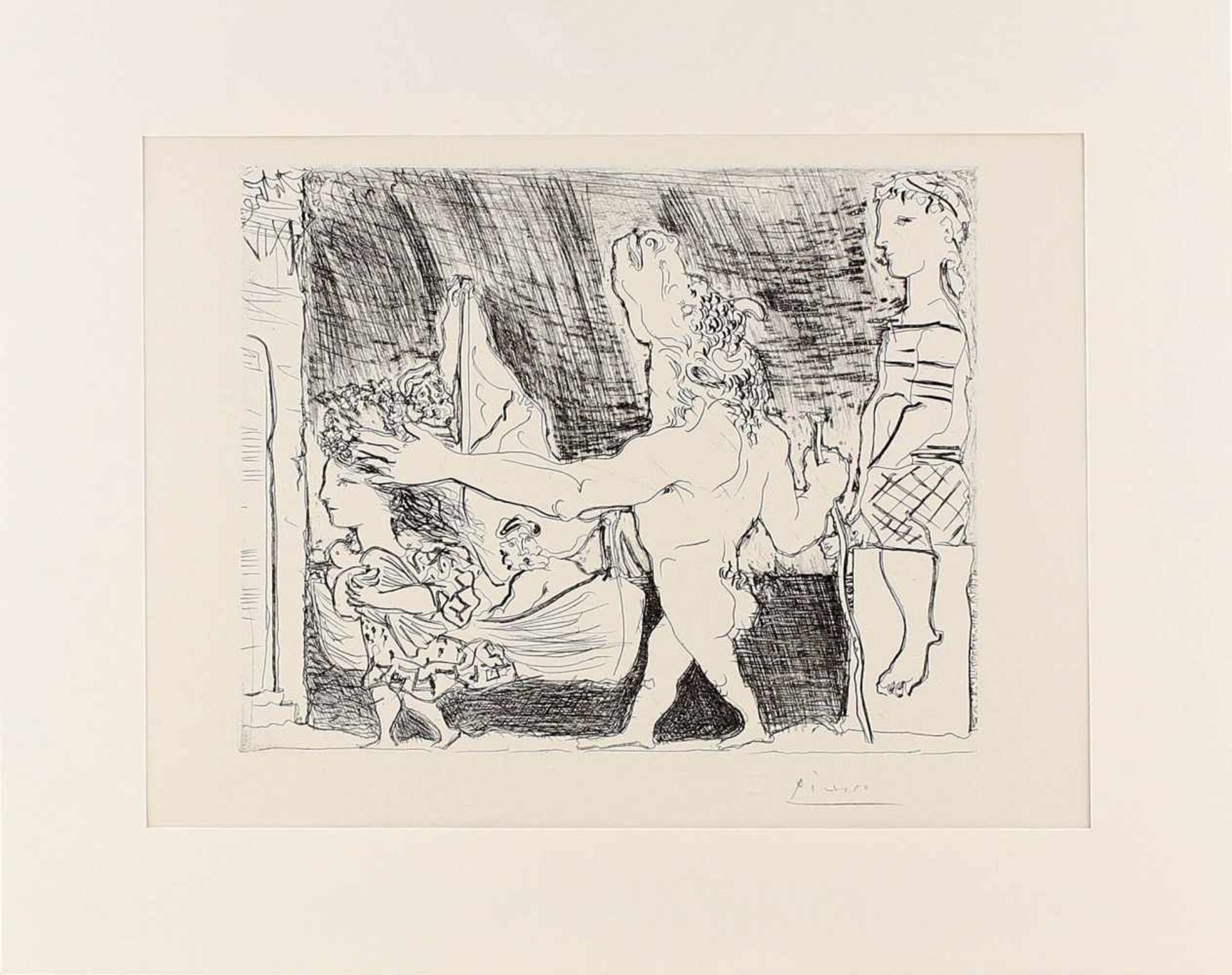 Picasso, Minotaure aveugle guidé dans la nuit par une petite fille... lithographische Reproduktion