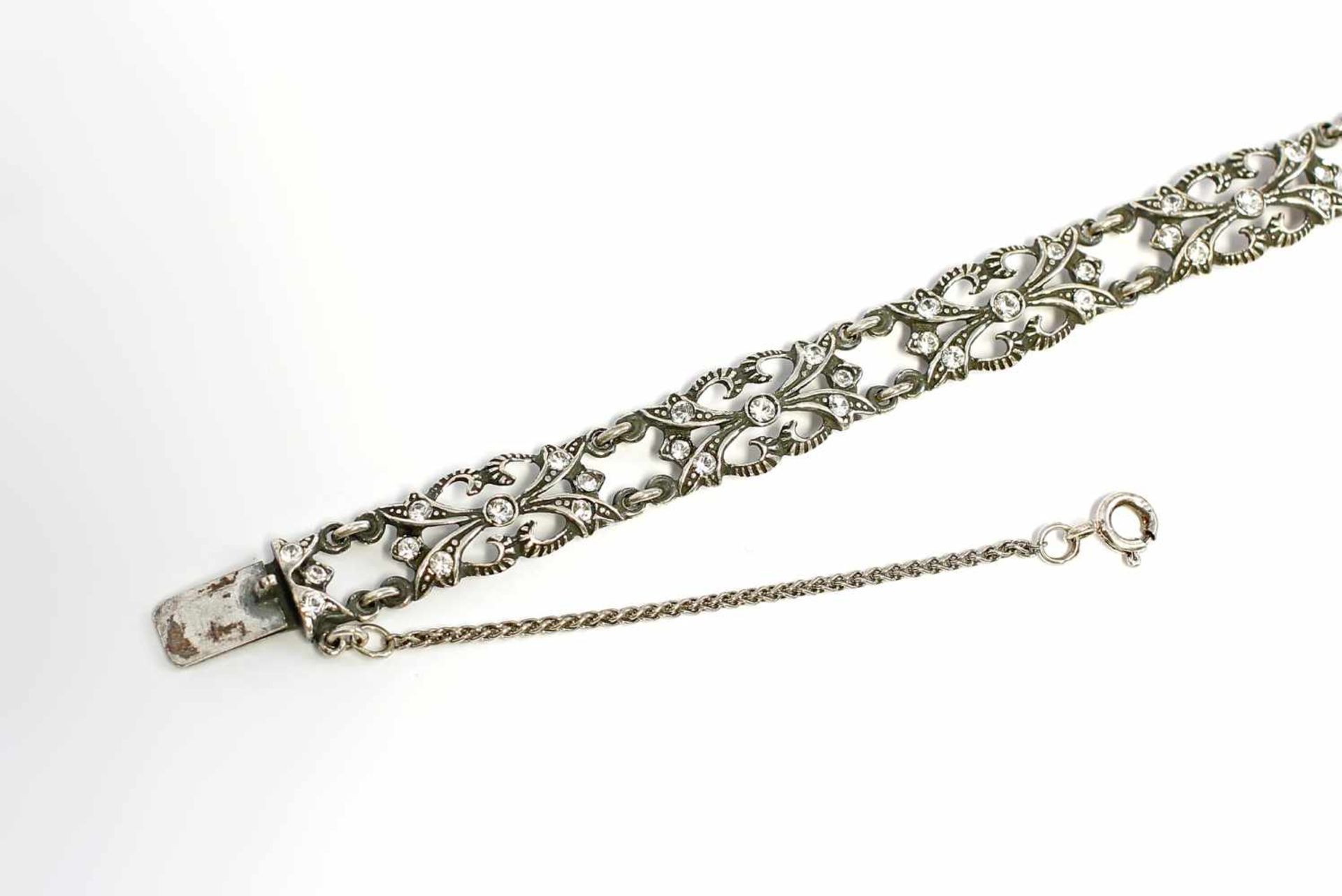 Armband mit Swarovski-Steinen 925er Silber, hochwertige Manufakturarbeit, Fertigung nach hist.