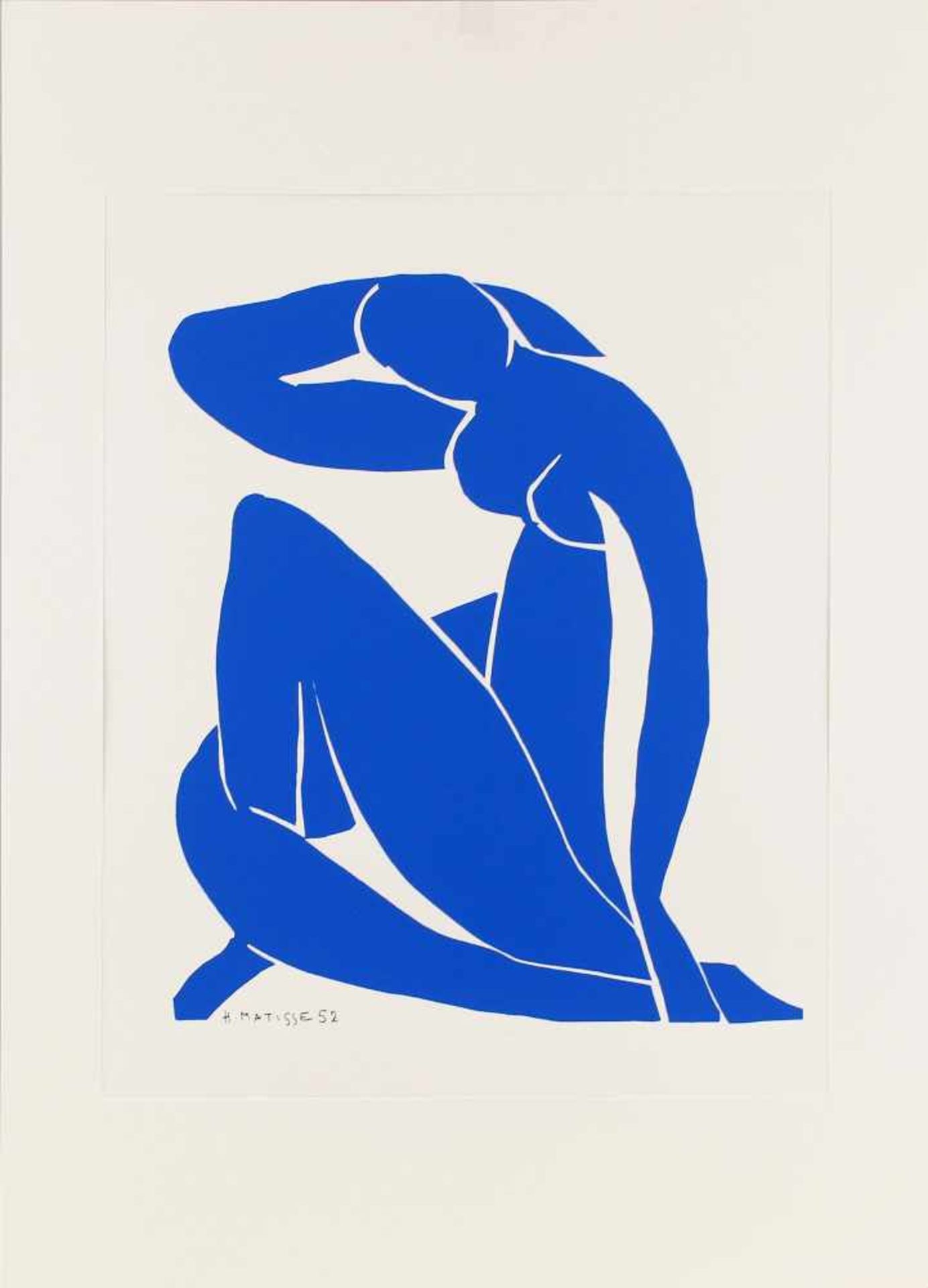 Matisse, Nu bleu II Farbsiebdruck auf Velin Arches nach einer Découpage von Henri Matisse 1952,