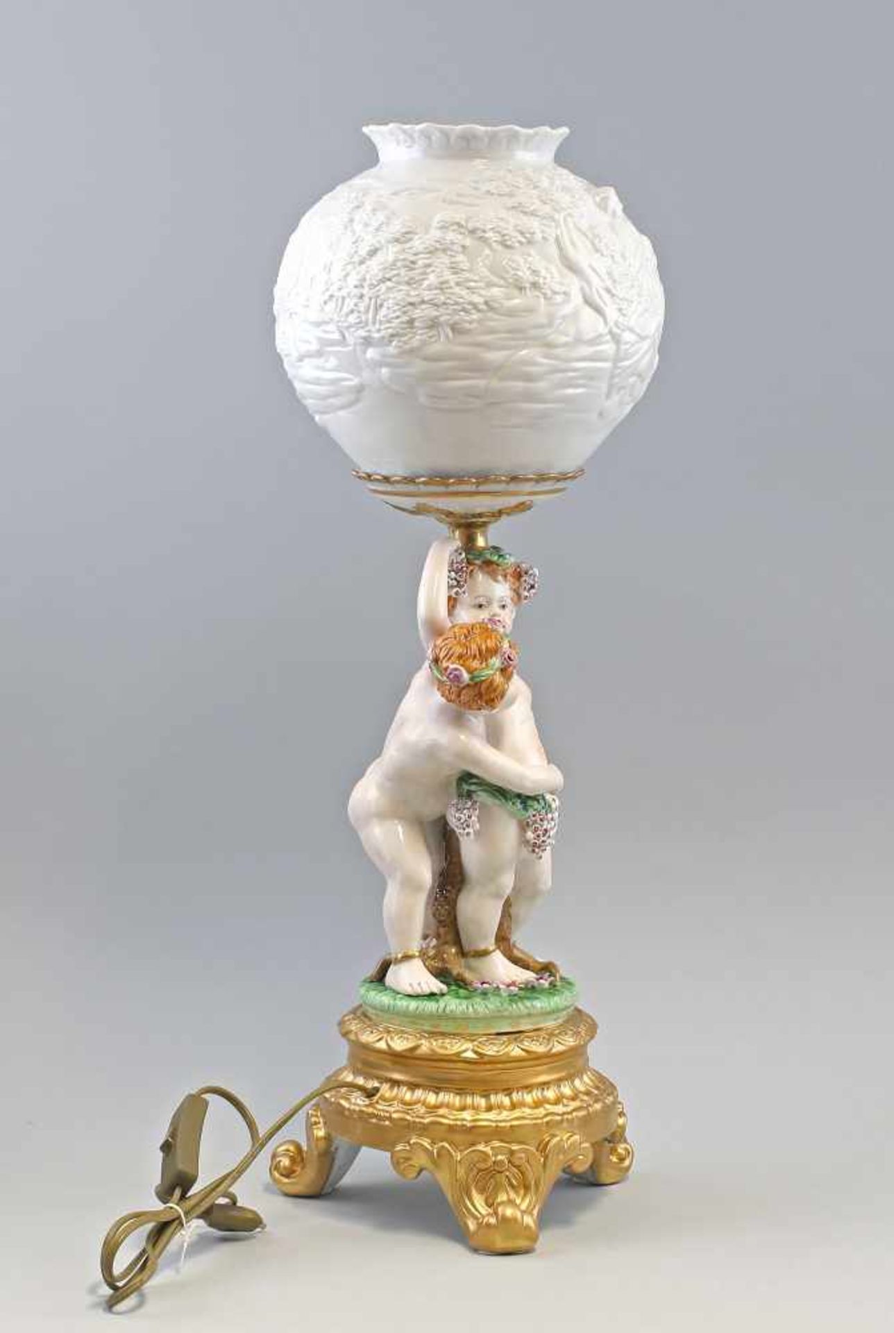 Große Lithophanie Lampe Bacchus gemarkt Othengrafen, Fertigung nach historischem Vorbild, - Bild 2 aus 7