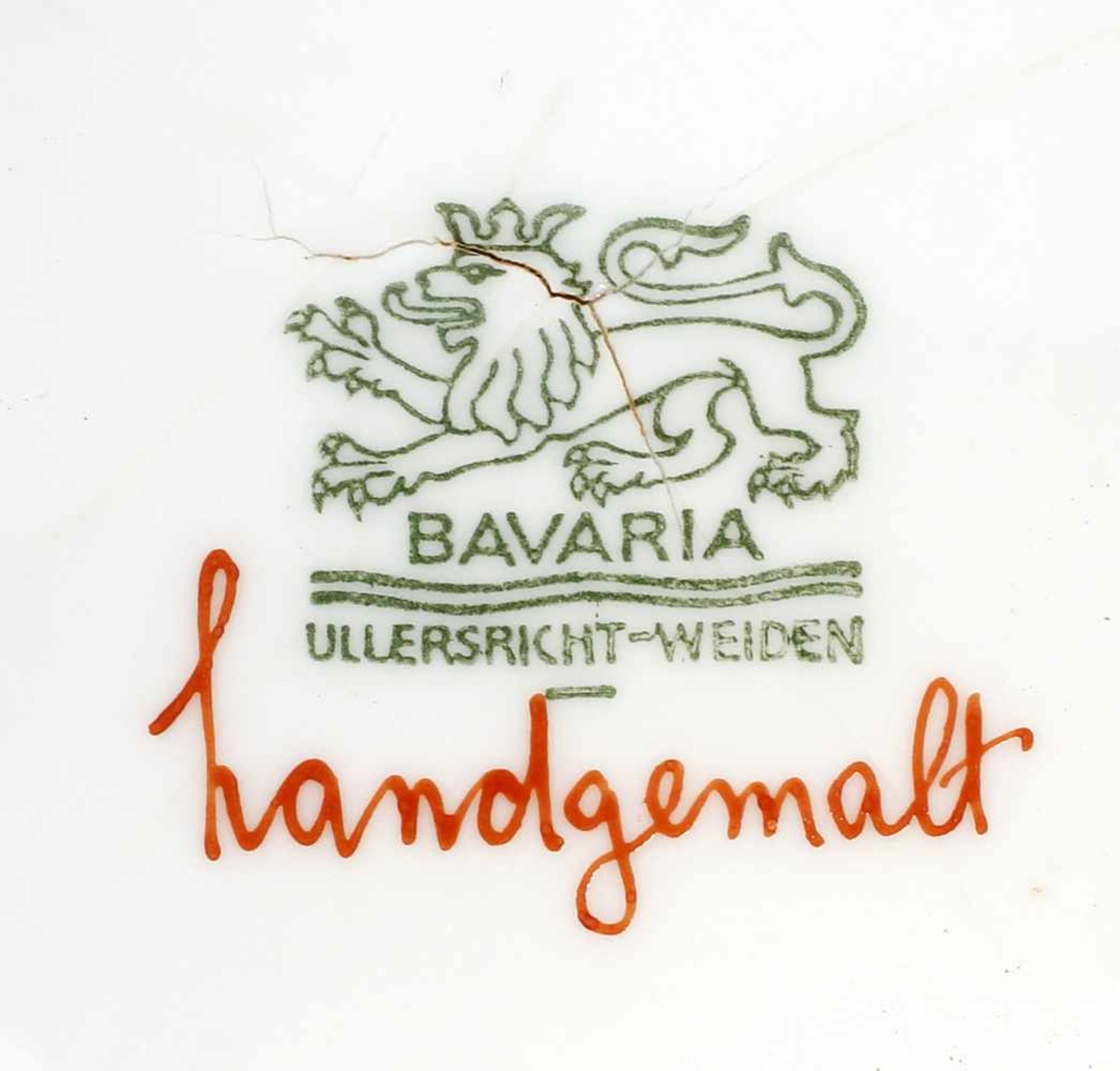 Vase Art déco:. gemarkt Bavaria Ullersricht-Weiden, Bayern, um 1920, konische Form auf - Bild 2 aus 2