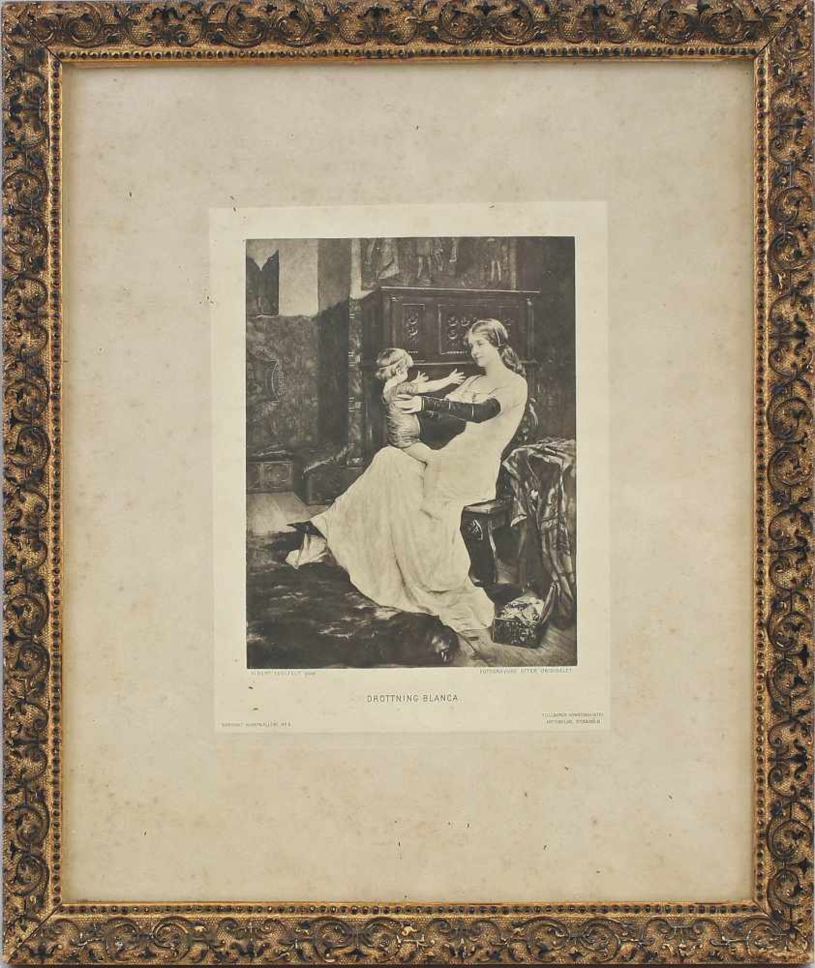 Edelfelt, Drottning Blanca Heliogravur, Reproduktion nach einem Gemälde von Albert Edelfelt (1854-