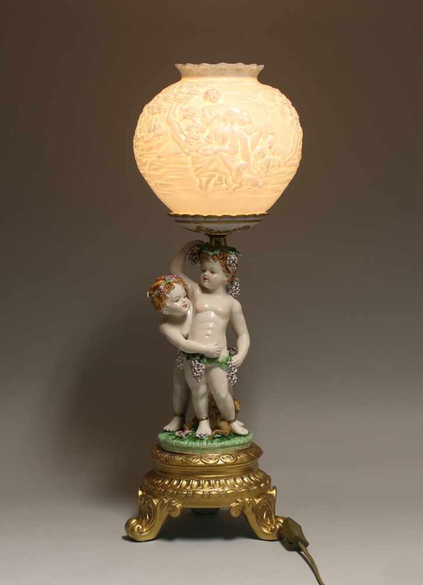 Große Lithophanie Lampe Bacchus gemarkt Othengrafen, Fertigung nach historischem Vorbild, - Bild 6 aus 7