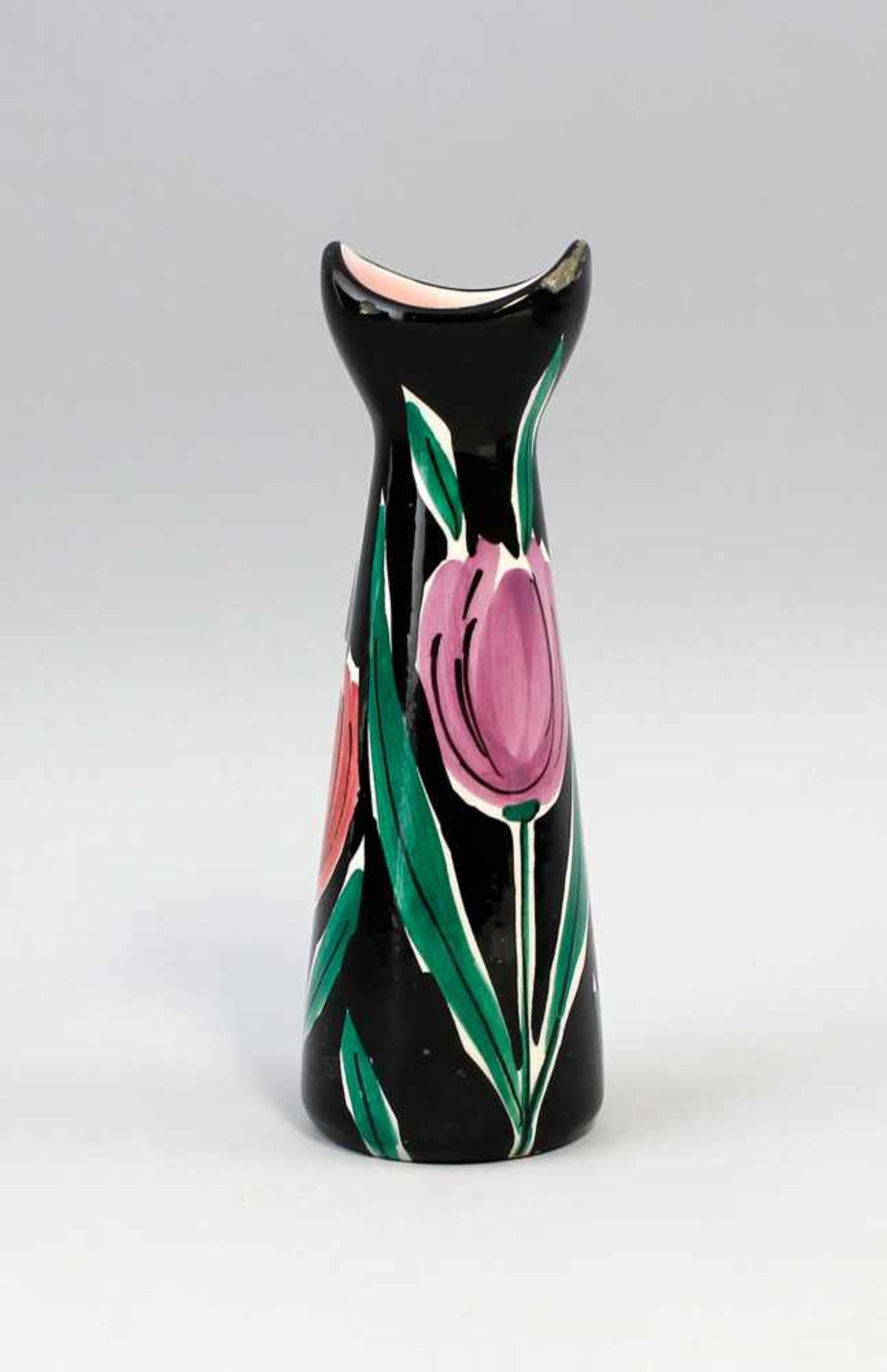 Vase Schramberg "Tulipan". 1961, gemarkt "SMF", Schramberger Majolika Fabrik, Modell-Nr. 4995/2,