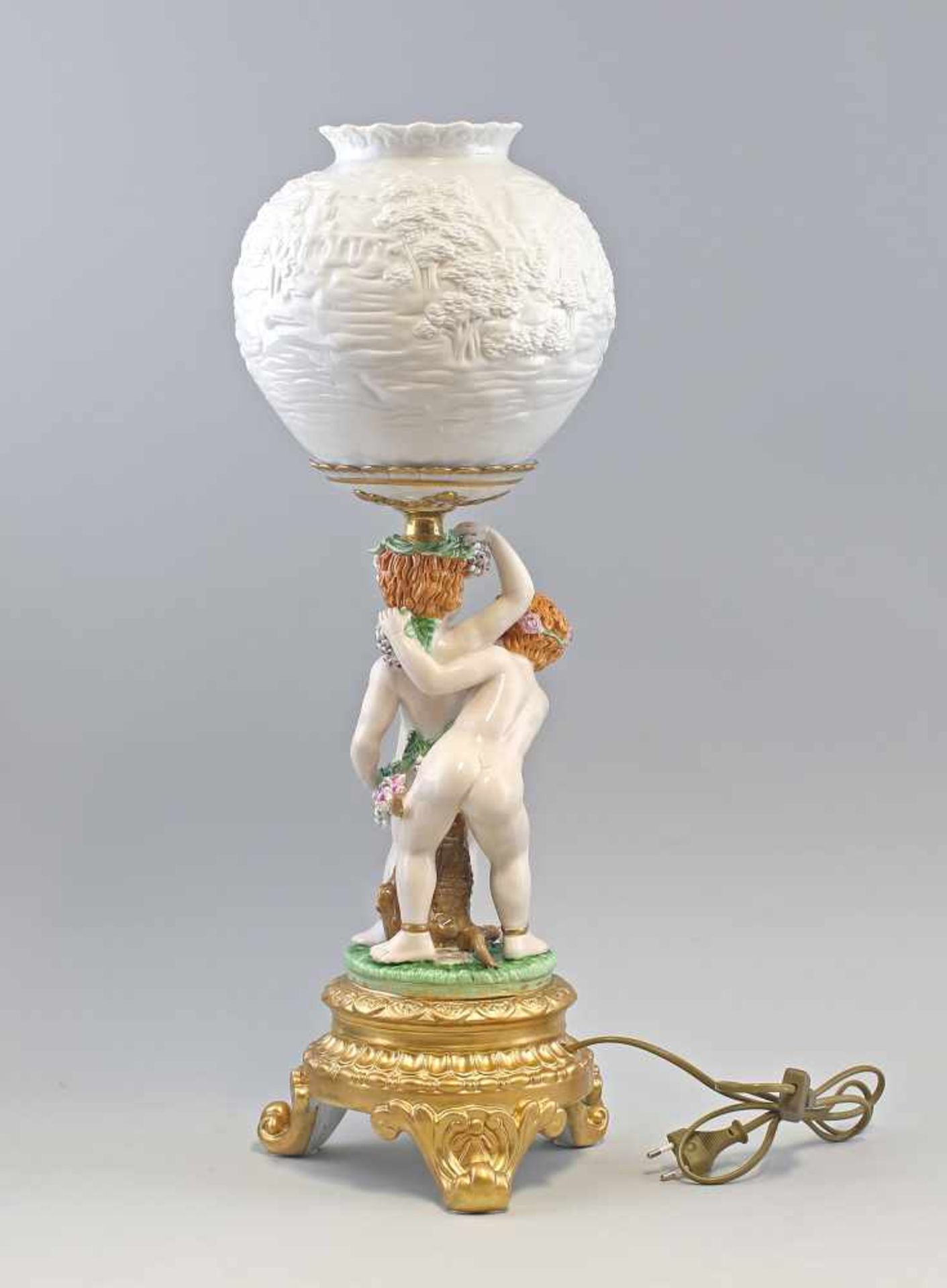 Große Lithophanie Lampe Bacchus gemarkt Othengrafen, Fertigung nach historischem Vorbild, - Bild 3 aus 7