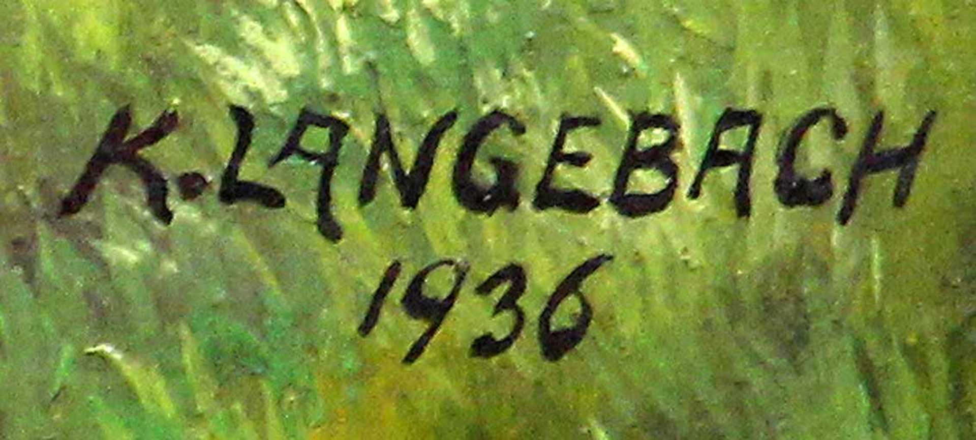 Langebach, K., Sehnsucht: re. u. sign. K. Langebach u. dat. 1936 (wohl Rudolstädter Maler), Öl/ - Bild 2 aus 2