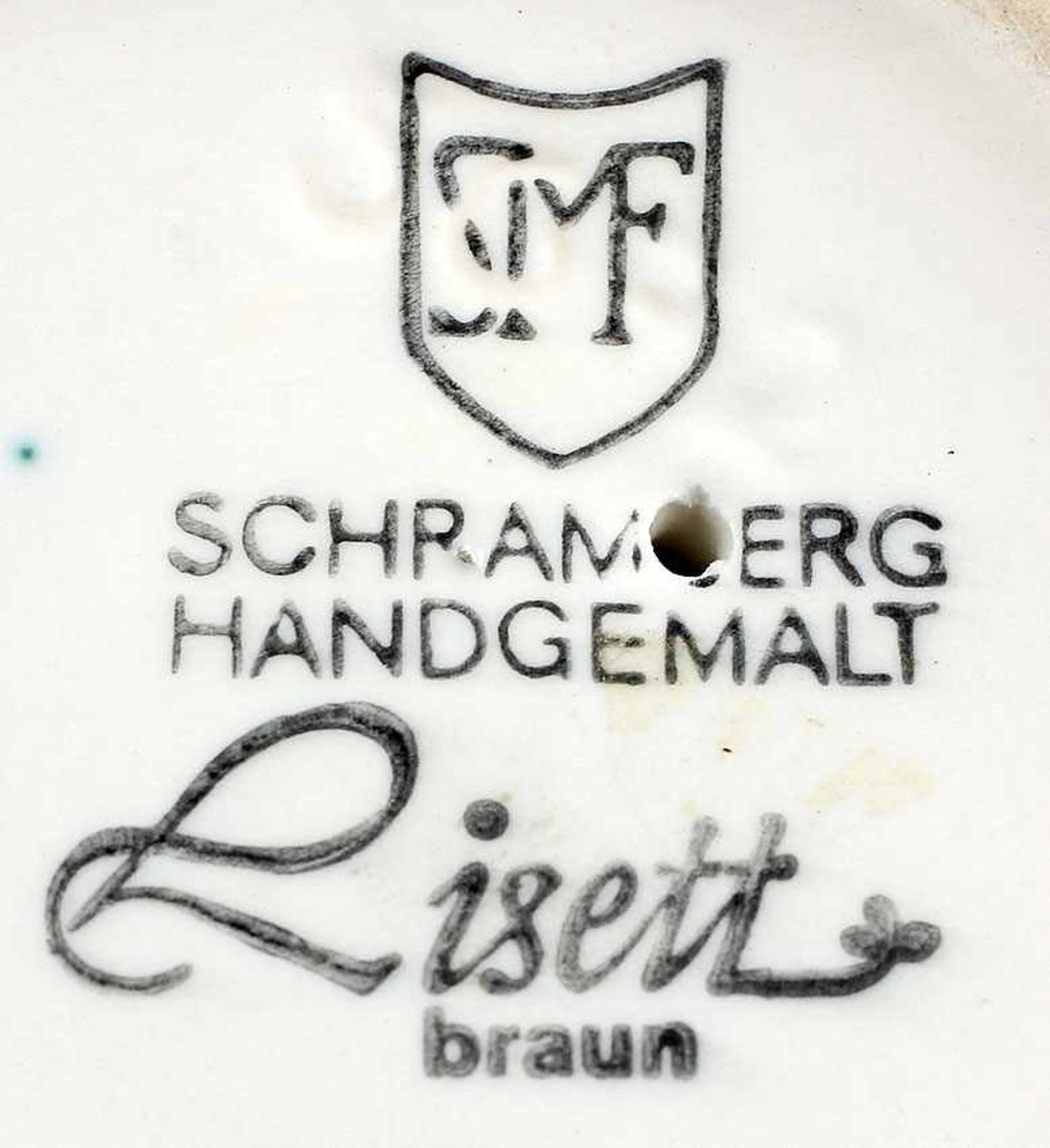 Kerzenständer Schramberg Lisett.. 1. H. 20. Jh., gemarkt SMF, Schramberger Majolika Fabrik, bez. " - Bild 2 aus 2