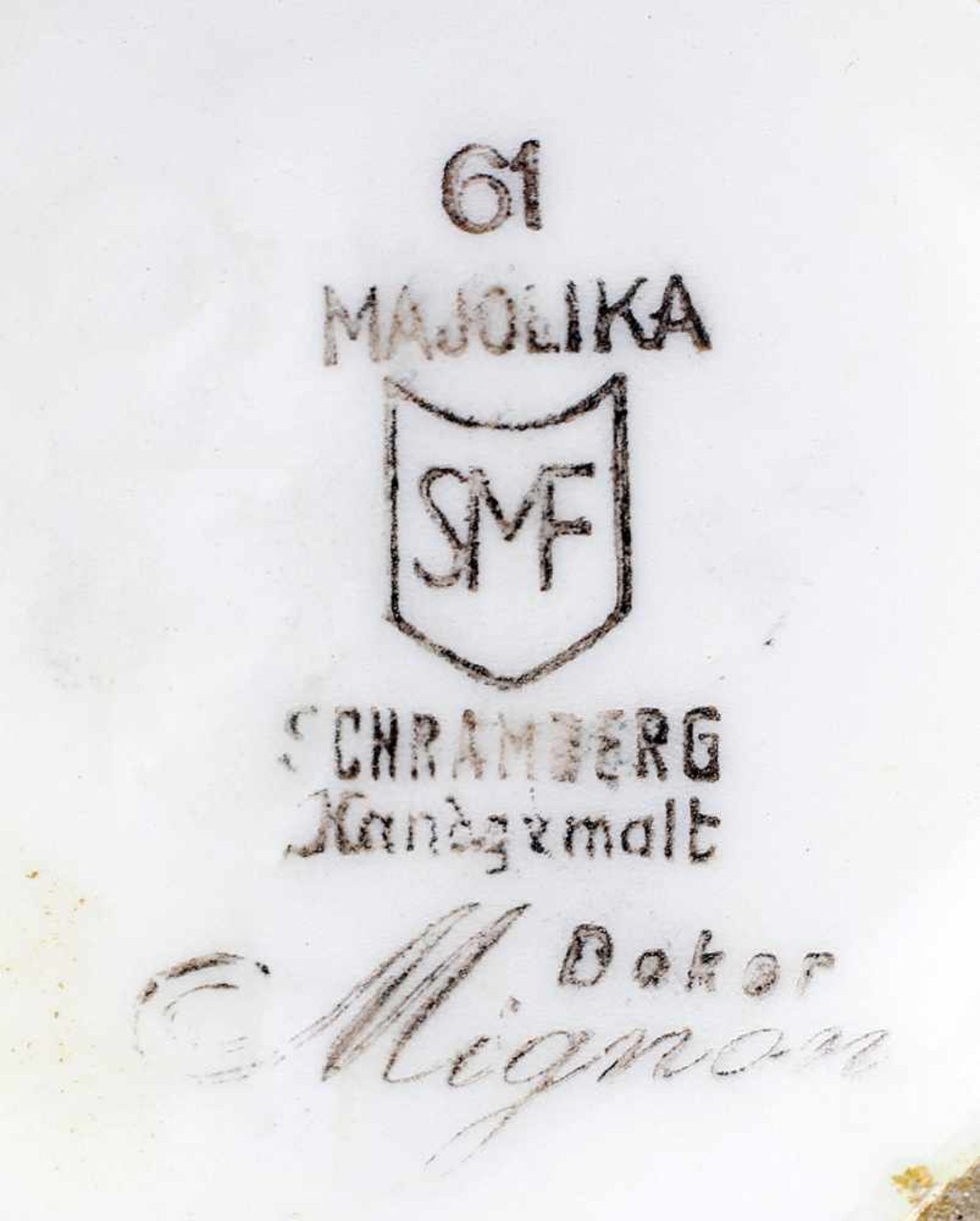 Vase Schramberg "Mignon". 1953-56, gemarkt "SMF". Schramberger Majolika Fabrik, Mod.-Nr. 4778, Dekor - Bild 2 aus 2