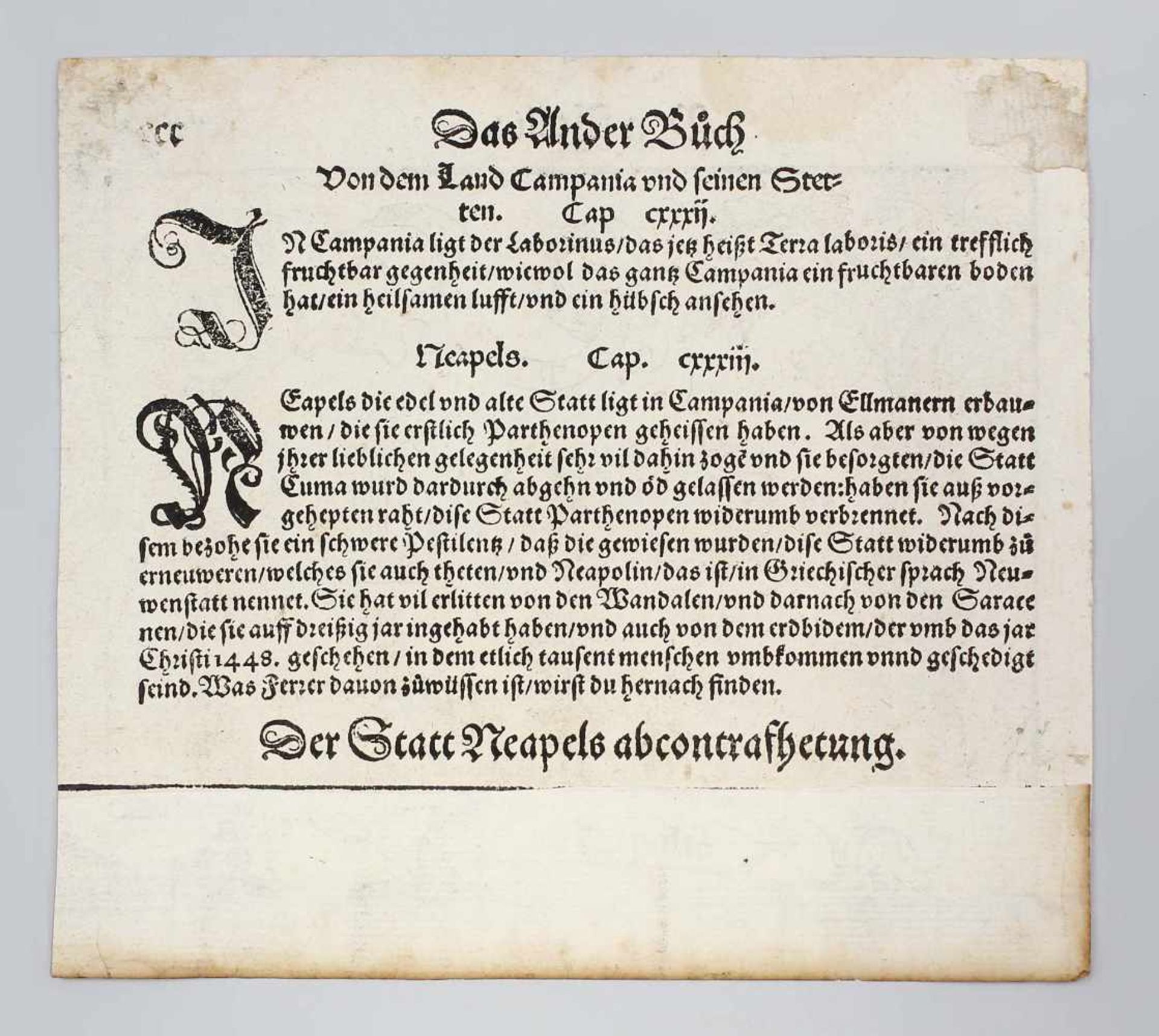 Seb. Münster, Ansicht von Tivoli Holzschnitt, betitelt "Tioli 1567" aus dem Kapitel "Von Italia", S. - Bild 2 aus 2