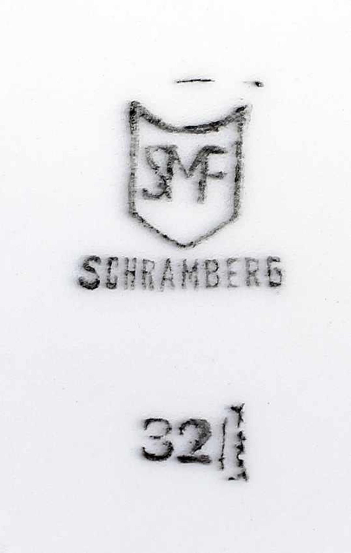 Großer Teller Schramberg Spritzdekor. um 1930., gemarkt SMF, Schramberger Majolika Fabrik, Modell- - Bild 2 aus 2