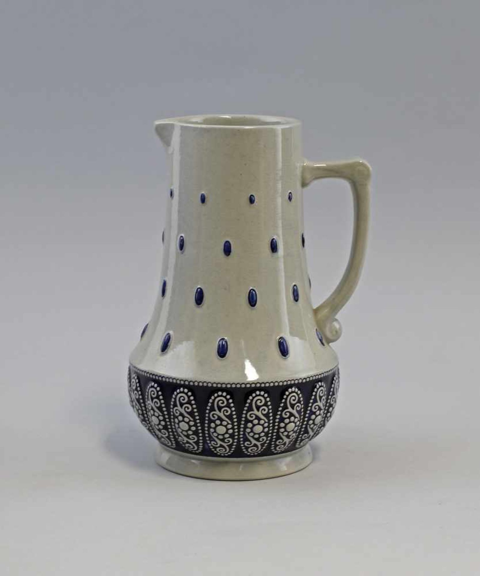 Jugendstil Kanne Reinhold Merkelbach Entwurf Charlotte Krause um 1912, gemarkt Reinhold