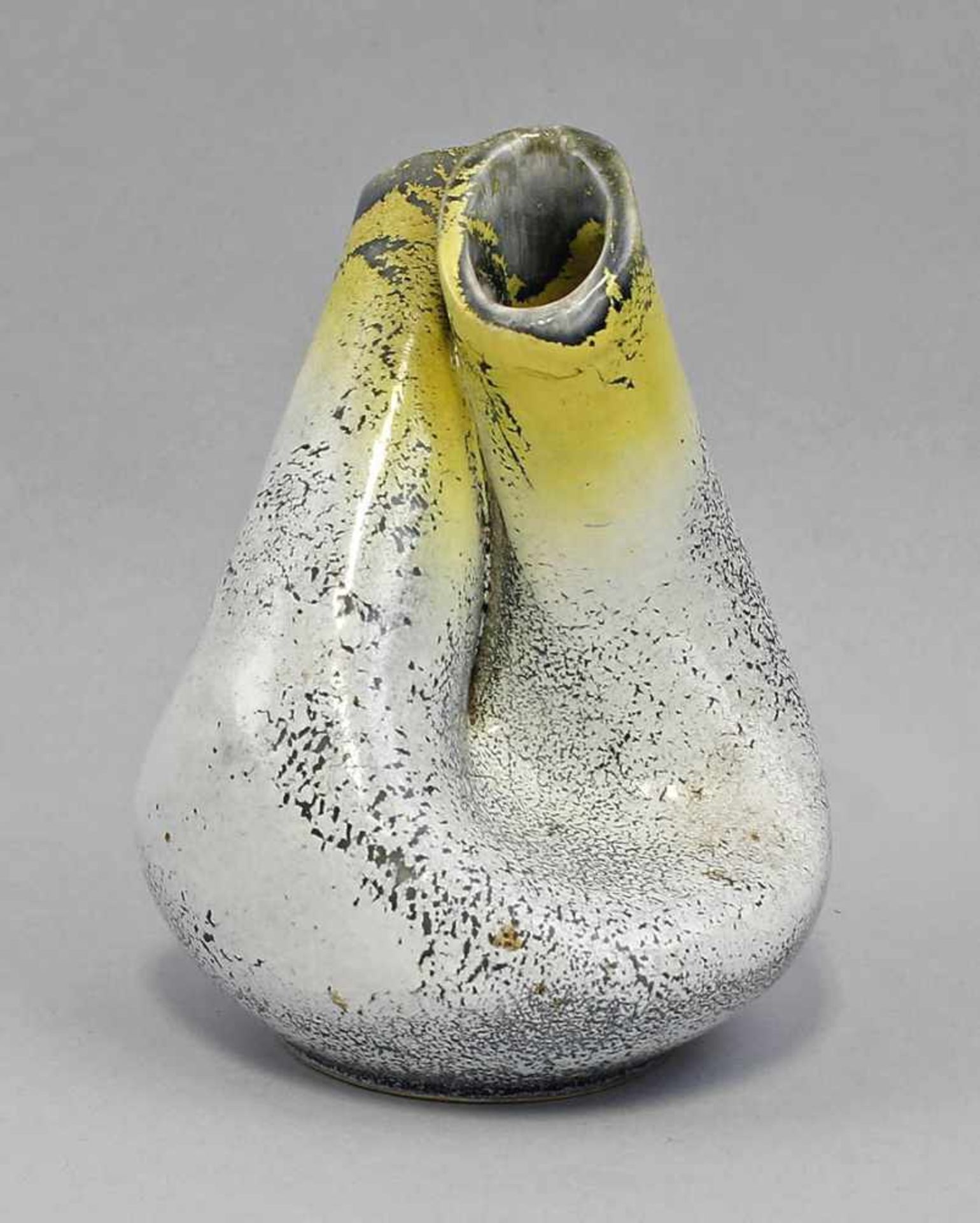 Vase Schramberg "Capri gelb". 1954-56, gemarkt "SMF", Schramberger Majolika Fabrik, Dekor "Capri