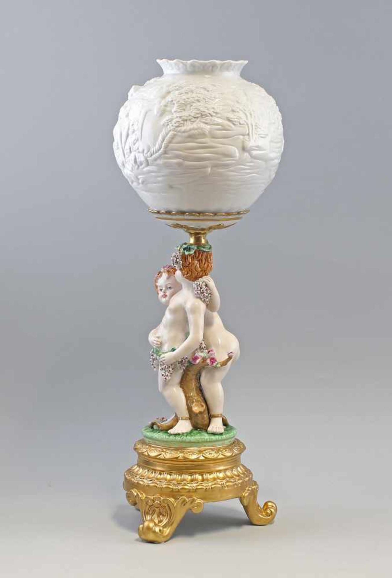 Große Lithophanie Lampe Bacchus gemarkt Othengrafen, Fertigung nach historischem Vorbild, - Bild 4 aus 7