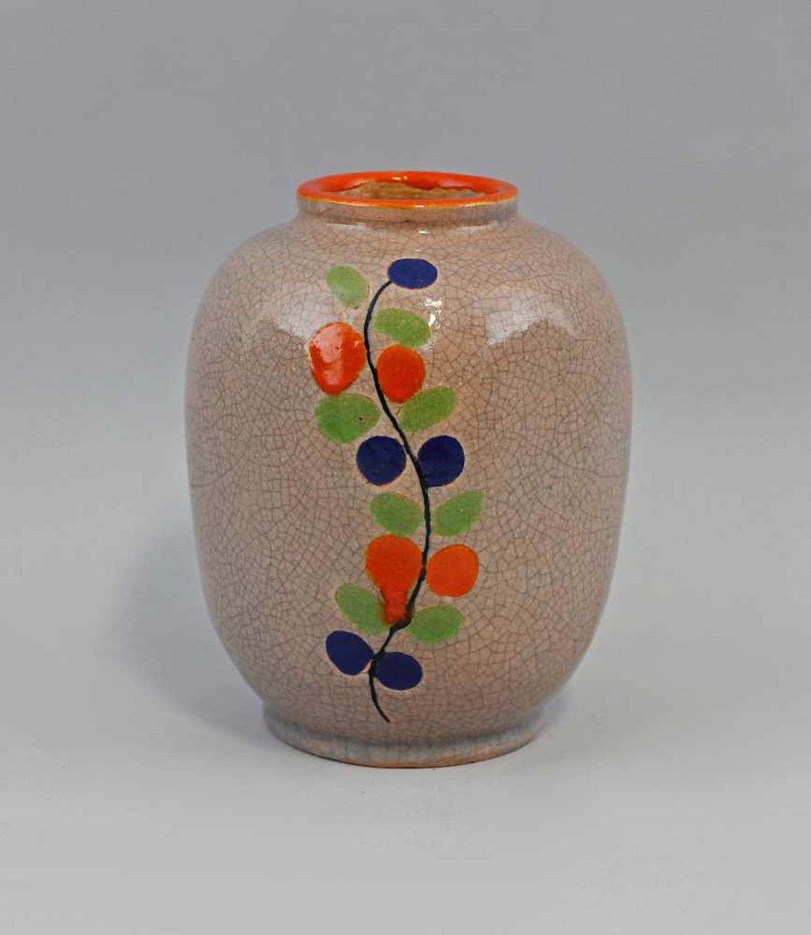 Vase Wien.. um 1920, Prägemarke Anker und "Wien", Mod.-Nr. 1009, roter Scherben, 4-fach abgeflachter