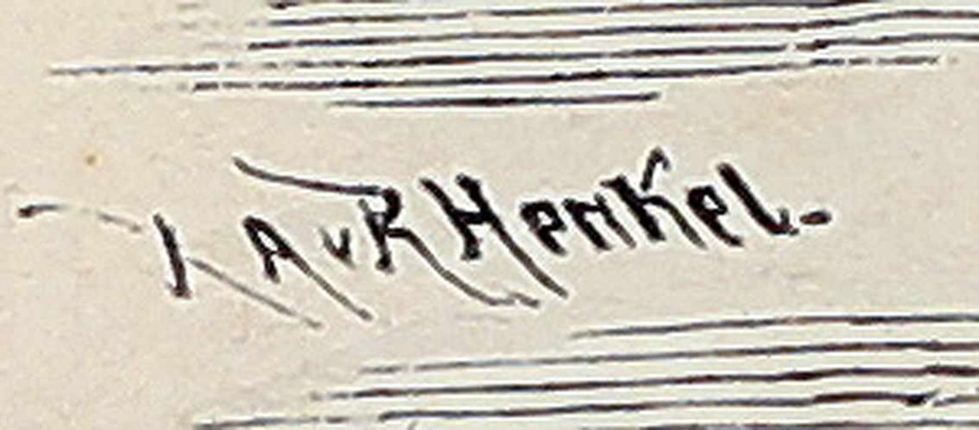 Henkel, A: v: R: Perser aus Konstantinopel li. u. sign. A.v.R. Henkel, mittig bez. "Perser aus - Bild 2 aus 2