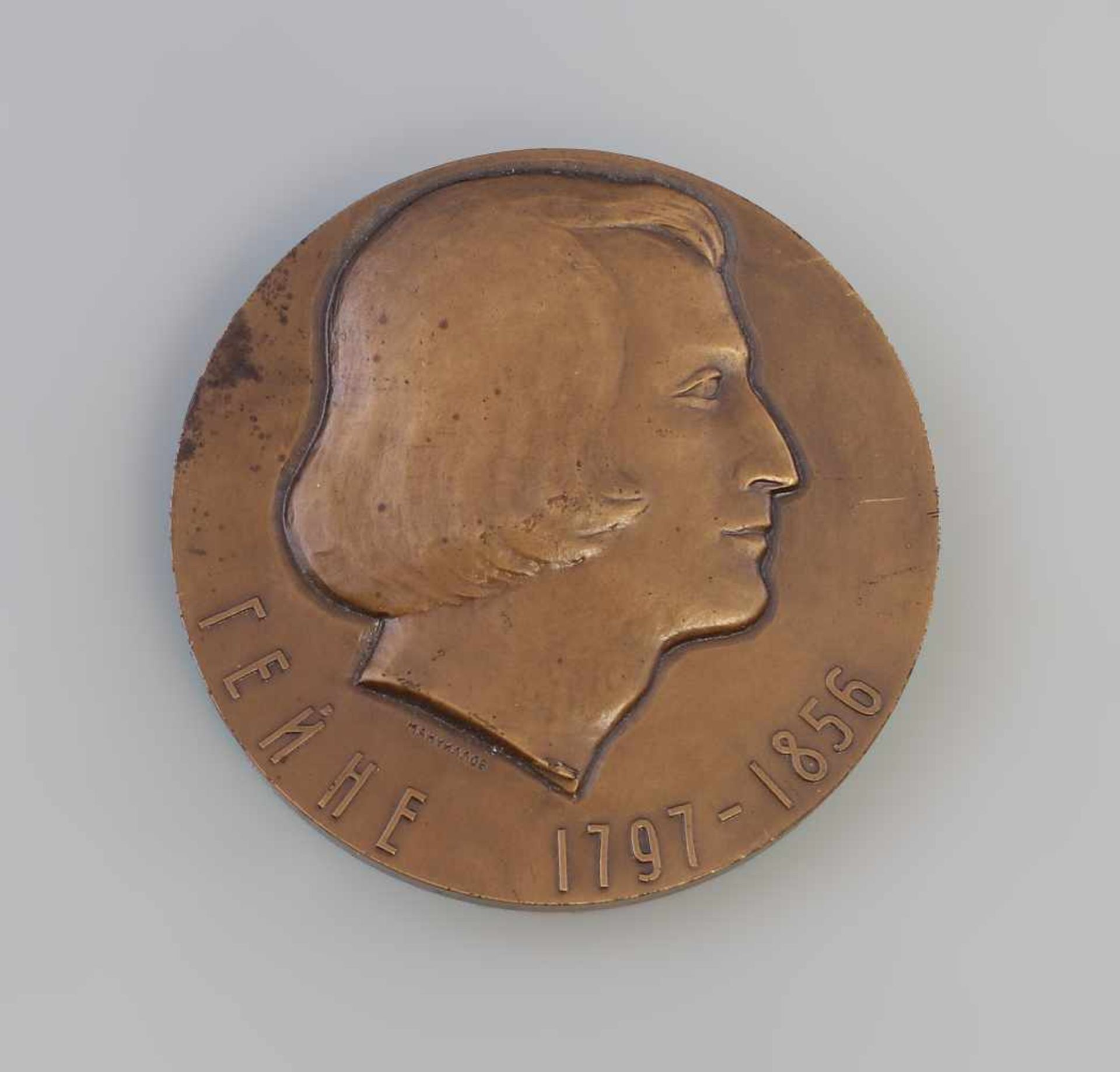 Bronzemedaille Heinrich Heine Sowjetunion 1974 Bronze, Sowjetunion 1974, Vs Profil von Heine (1797-