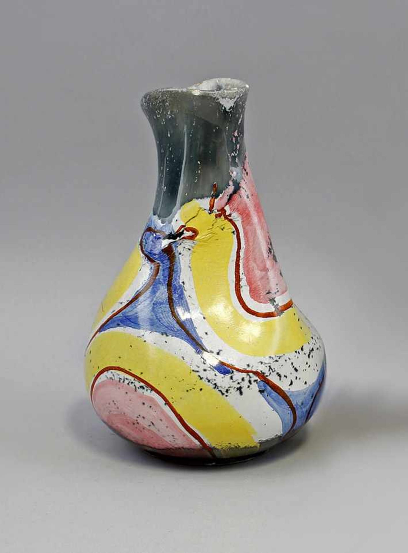 Vase Schramberg Florida.. ab 1954, gemarkt SMF, Schramberger Majolika Fabrik, bez. "handgemalt",