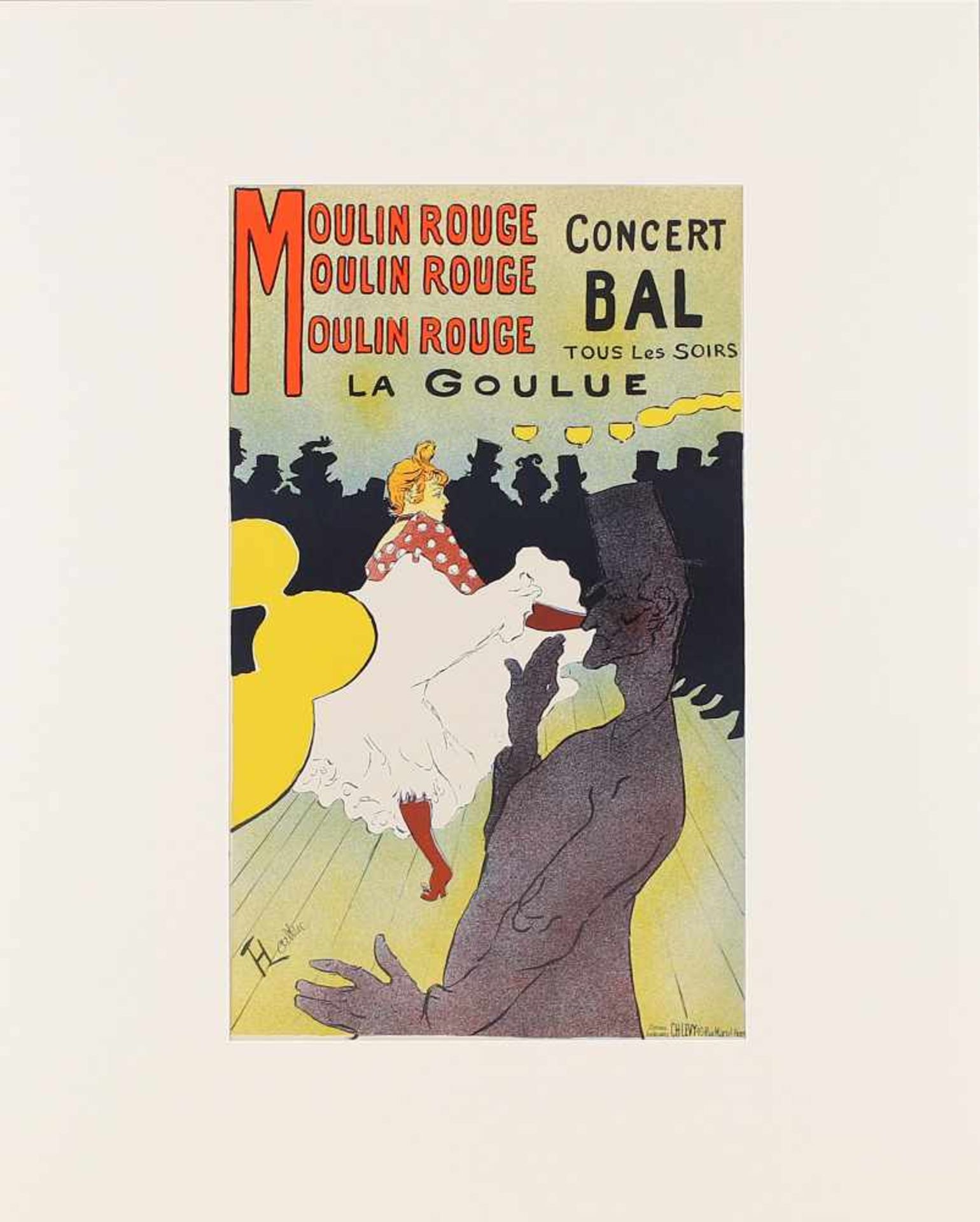 Toulouse-Lautrec, Moulin Rouge La Goulue lithrographische Reproduktion nach Henri de Toulouse-