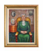 Henk Schuurman (20. Jh., Niederlande) Porträt einer älteren Dame, Öl auf Leinwand, 50 cm x 40 cm,