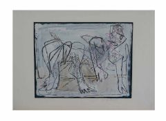 Dieter Ladewig (1953 Blankenburg) (F) Abstrakte Komposition, Gouache auf Grafik, 42 cm x 59 cm