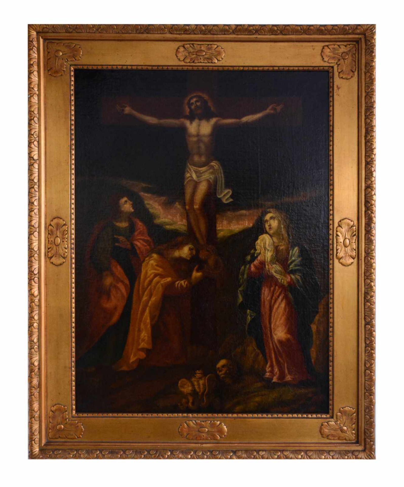 Künstler des 19. Jh. Kreuzabnahme nach Andrea del Sarto (1486 - 1530/31), Öl auf Leinwand,