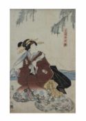 Japanische Holzschnitte 3-tlg., von Utagawa Kunisada (auch Toyokuni III) (1823 - 1880), Kunimaro (